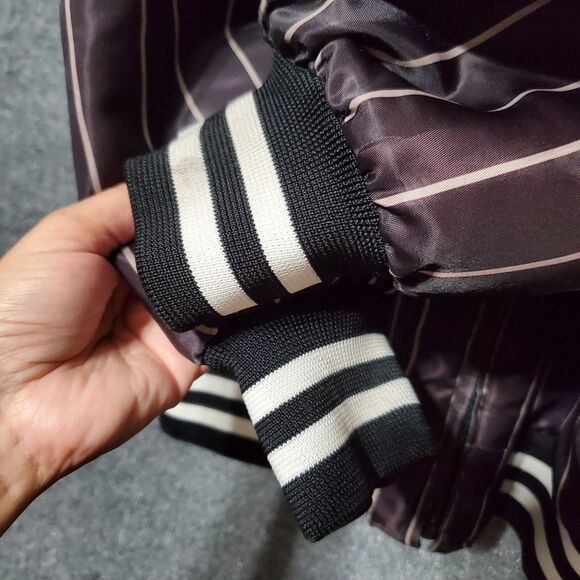 Vintage Y2K Avirex 75 Satin Bomber Jacket Mens Large Striped Grunge Streetwear - Picture 9 of 12